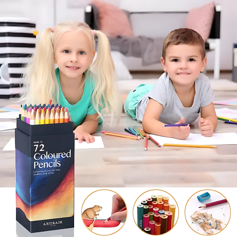 ColorMax® – Set Profesional de 72 Lápices de Colores Suaves, Vivos y Resistentes para Dibujar, Pintar y Colorear ✏️🎨