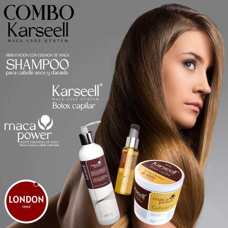 COMBO KARSEELL - 3 PRODUCTOS (Shampoo + Crema Capilar + Aceite de Argan) ORIGINAL