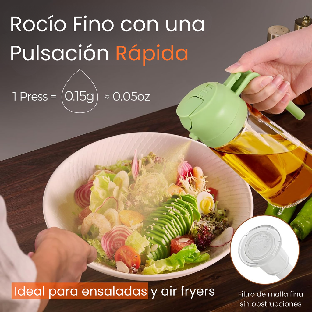 OilMaster® 2 en 1 – Control total: spray + chorro