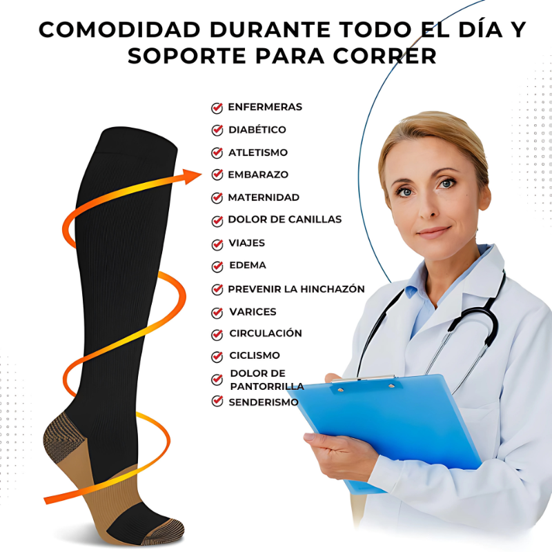 EnergiSock™ Pack 3 Calcetines de Compresión Punta Abierta  – Alivio, Soporte y Comodidad Todo el Día 🧦